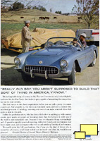 Old Boy ad pointing out that the Corvette could competete with the imports