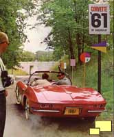 1961 Corvette, rear view - brochure image