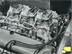 Three Holley two barrel carburetors found in the L68 and L71 engined 1967 Corvettes