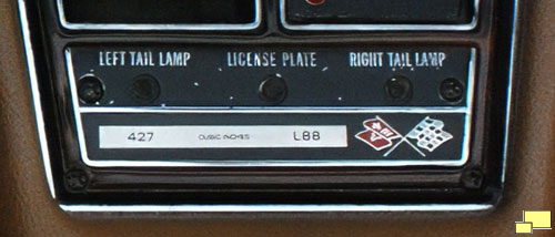 Corvette L88 Engine Stats Label