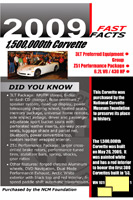 1,500,000th Chevrolet Corvette display placard at the National Corvette Museum
