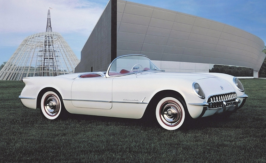 1953 Corvette, outside the Corvette Museum
