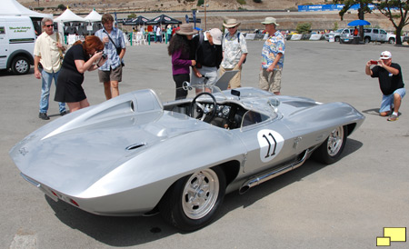 The 1959 Sting Ray Racer continues to attract fans at the Rolex Monterey Motorsports Reunion