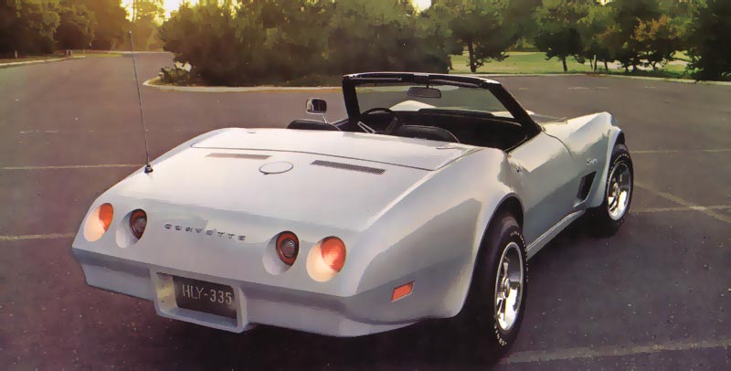 1974 Corvette rear view - brochure illustration