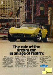 1977 Corvette Dream Car Print ad