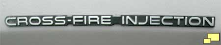 1984 Corvette Cross-Fire Injection label on engine intake