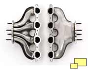 Corvette Z06 LS7 engine exhaust manifold cutaway and complete