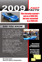 Display placard for 2009 Corvette ZR1 at the National Corvette Museum
