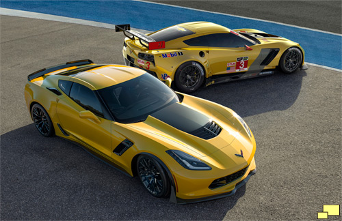 2015 Chevrolet Corvette Z06 and 2014 Corvette C7.R race car