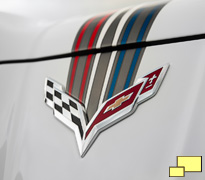 2016 Chevrolet Corvette Twilight Blue Design Package Emblem, Optional Tri-Color Stripe Package