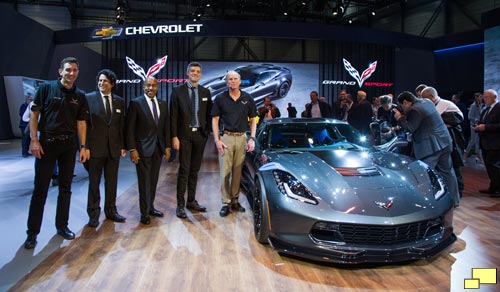Chevrolet world premiere of the Corvette C7 Grand Sport at the Geneva Motor Show
