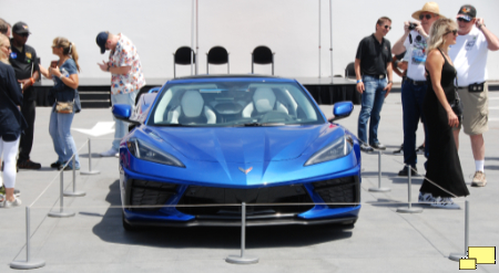 Corvette C8 in Elkhart Lake Blue Metallic at Petersen Museum