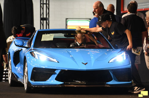 2021 Corvette Convertible in Rapid Blue Barrett Jackson Las Vegas Auction