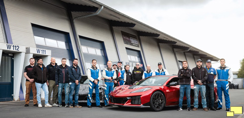 2025 Corvette ZR1 Top Speed Testing Group. GM President Mark Reuss is in the back row, far right