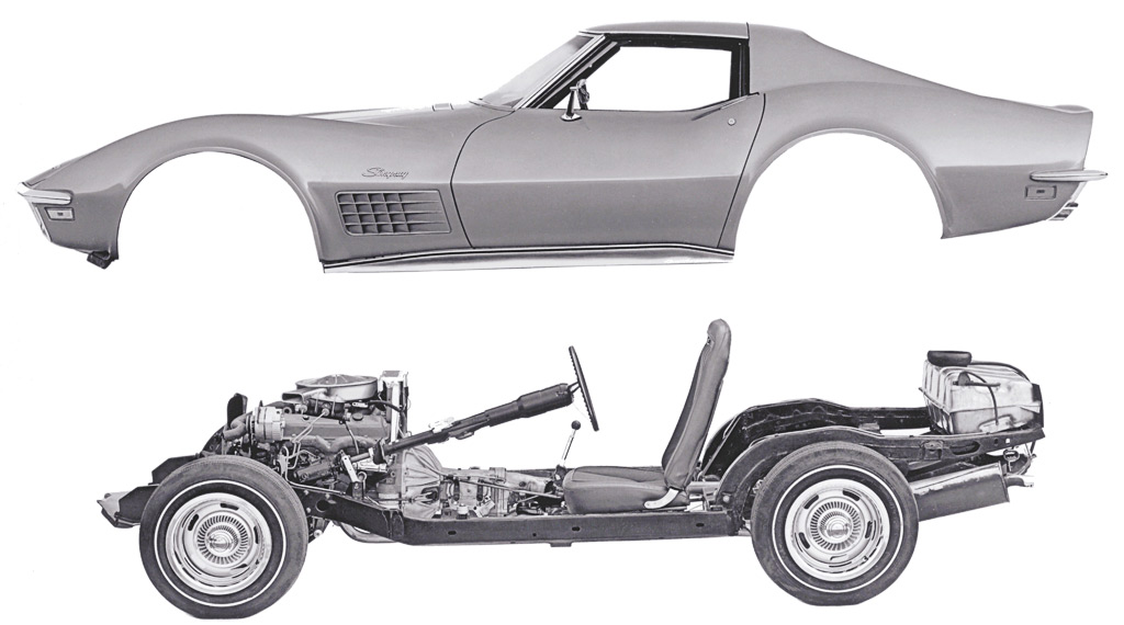 C3 Chevrolet Corvette body and chassis.