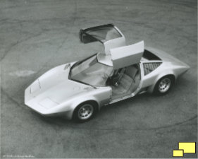 Corvette Four Rotor Aerovette Gullwing Doors (Image courtesy of Chuck Jordan Archives)