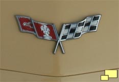 Crossed flags Corvette hood emblem