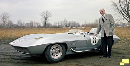 Bill Mitchell with his 1959 Sting Ray Racer